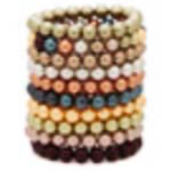 10 BRACELETS, PEARLS OR GLASS, NEUTRAL COLOURS, COMFORT STRETCH, TAG ON, UNWORN - Picture 1 of 1